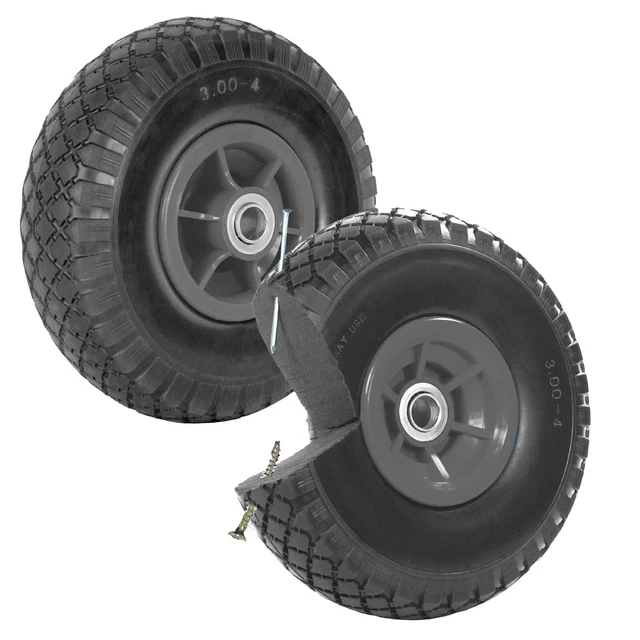Ruota carriola gomma piena 260x85 mm 3,00-4 PU 2x ruota di scorta carrello ruota pneumatici