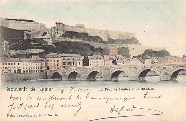 BELGIQUE, NAMUR, LE Pont de Jambes et la Citadelle, Vintage print, ca