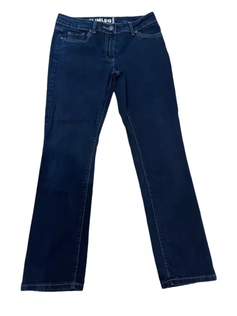 Jeans da donna in denim navy slim leg taglia 10 (AW01)
