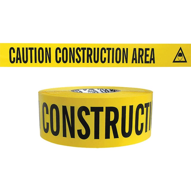 GRAINGER APPROVED B354Y2-200 Barricade Tape,Yellow/Red,500 ft x 3 In