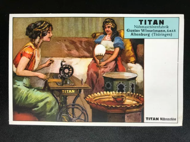 AK Litho (1101) Werbung für Titan Winselmann Nähmaschine Altenburg Orient 1910