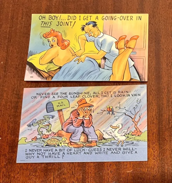 Set of 2 Antique Comic humor Tichnor Limen Postcard unposted, desirable cards