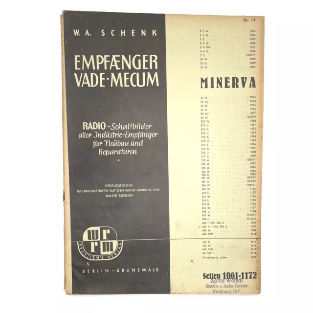 Original Empfänger Vade-Mecum Nr. 11 Minerva