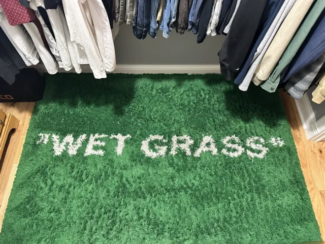 NEW UNOPENED Virgil Abloh x Ikea Markerad Wet Grass Rug Mat Off