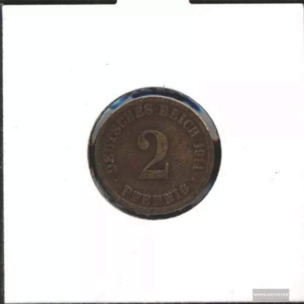 Deutsches Reich Jägernr: 11 1906 D sehr schön Bronze 1906 2 Pfennig Großer Reich