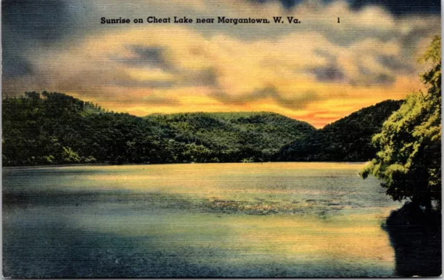 Postcard West Virginia Cheat Lake Sunrise Morgantown B12