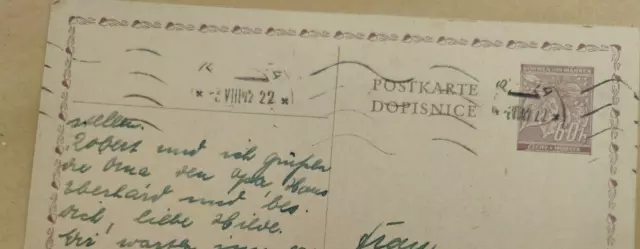Ganzsache Postkarte Prag Böhmen und Mähren 1942 gestempelt