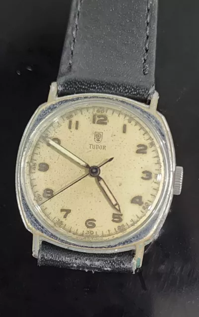 Orologio Vintage Anni '30 Tudor (di Rolex) Seconda Guerra Mondiale Cuscino Militare 31 mm Inox