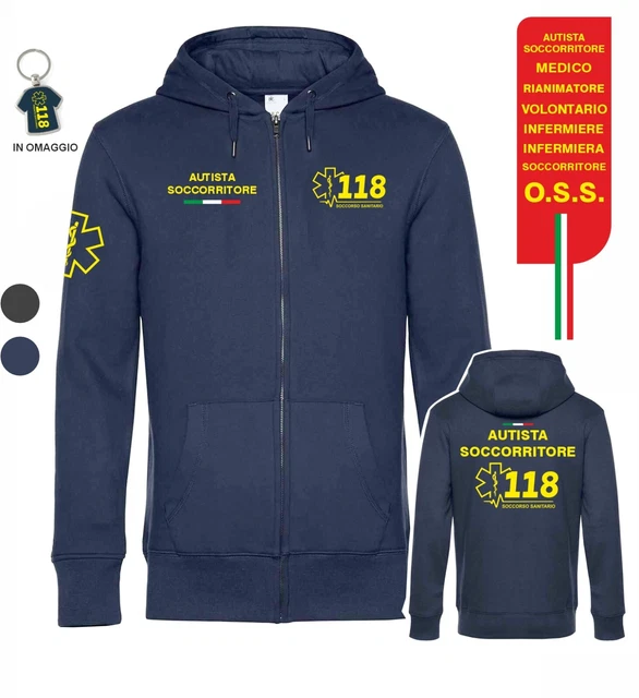Felpa infermiere zip discount personalizzata