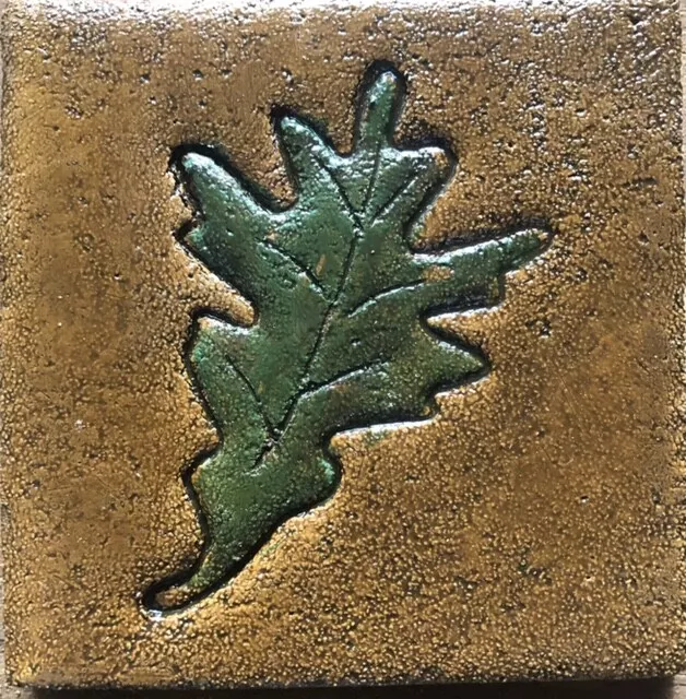 4x4 Cottage Craft Tile Arts and Crafts Beige Oak Leaf Accent Deco Tile