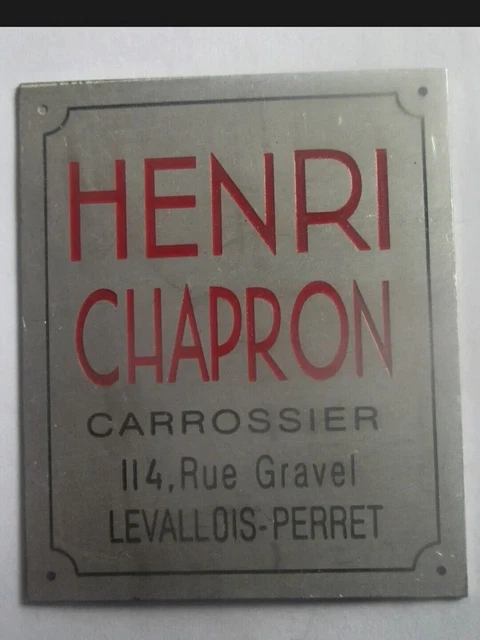 plaque signalétique typenschild Id Plaque signalétique Citroen Henri...