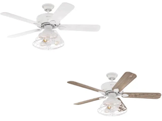 Ceiling fan with dimmable LED and remote Westinghouse Barnett White 122 cm / 48"