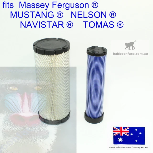 for Inner Outer Air Cleaner Filter Massey Ferguson MUSTANG NELSON NAVISTAR TOMAS