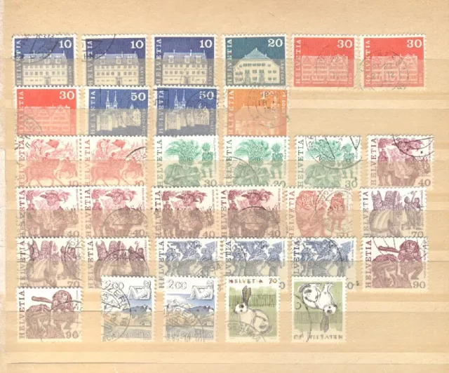 Briefmarken Schweiz 1 Lot mit vielen Dubletten gestempelt