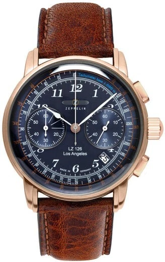 Zeppelin Pilot Chronograph Date WATCH LZ126 LOS ANGELES MENS+50th Anniversary