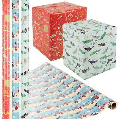 24m Christmas Gift Wrapping Paper Rolls Decorative Kid Xmas Present Holiday Wrap