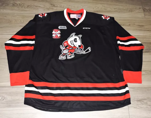 Niagara IceDogs CCM Black 2016-17 Jersey 10th Anniversary Patch Size XXXXL 4XL