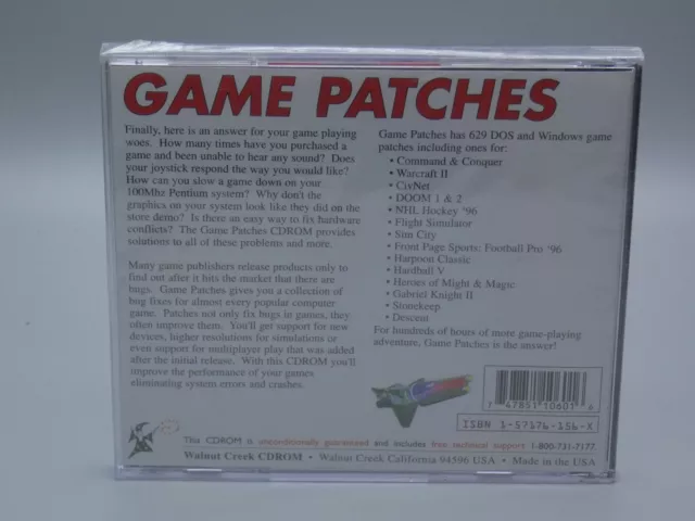 600+ DOS WIN 3.1 / WIN95 Game Patches / Updates on CD Including Rares NEW 2