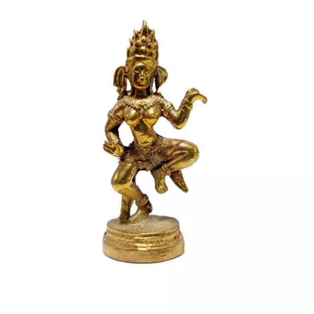 Cambodian Apsara Dancing Statue Figurine Brass Metal Angkor Wat Khmer Collection