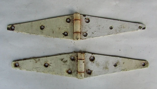Lot of 2 Vintage Metal Barn Door Strap Hinges Rustic Primitive Barn Fresh