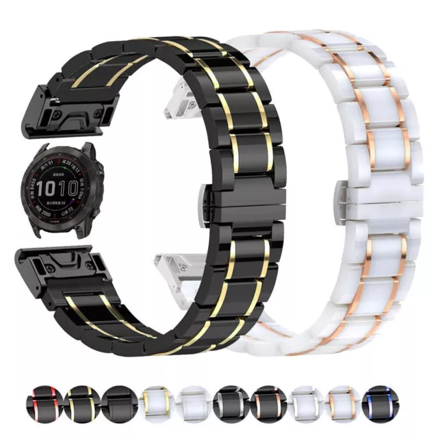 Keramik Metall Armband Für Garmin Fenix 7 7X 6 6X Pro5 5X Plus 3 HR 965 955 945