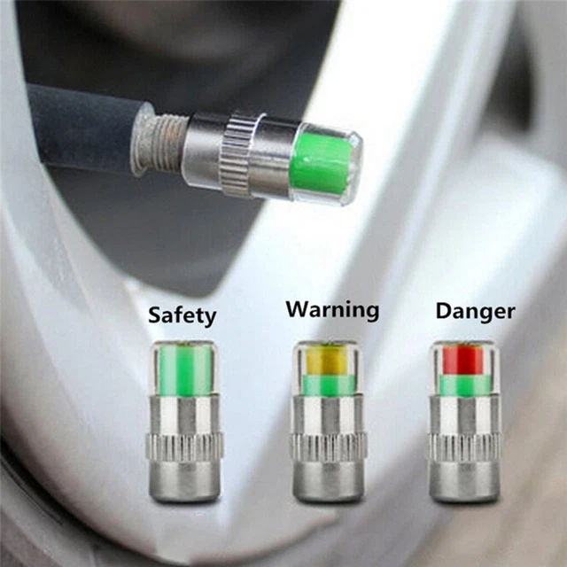 Car Tire Valve Cap Tire Pressure Table Tire Gauge Monitoring Warning Cap