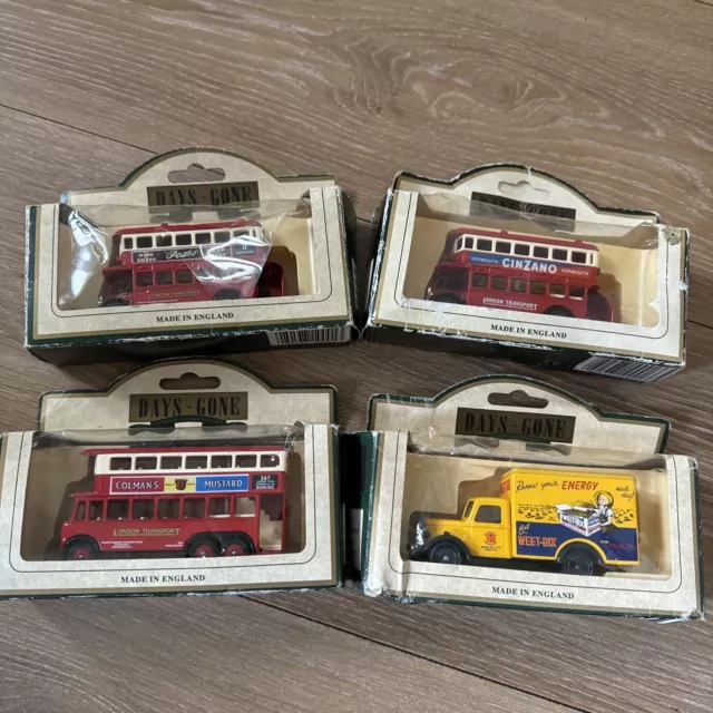 4 x Premier Days Gone Lledo 30cwt Trolleybus Red Double Decker Bus x2