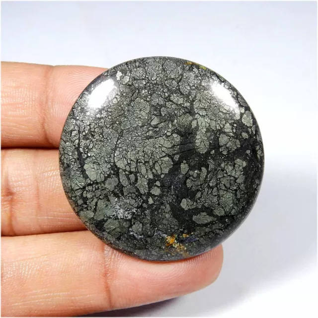 Natural Gray Marcasite Cabochon 39x38 mm Round Shape Loose Gemstone 81 Cts #9110
