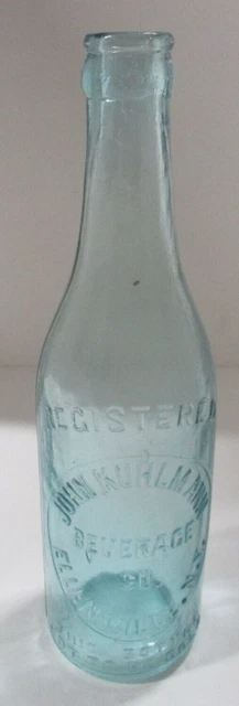 1900's Aqua John Kuhlmann Brewing Co Ellenville NY Beer Bottle Ulster County