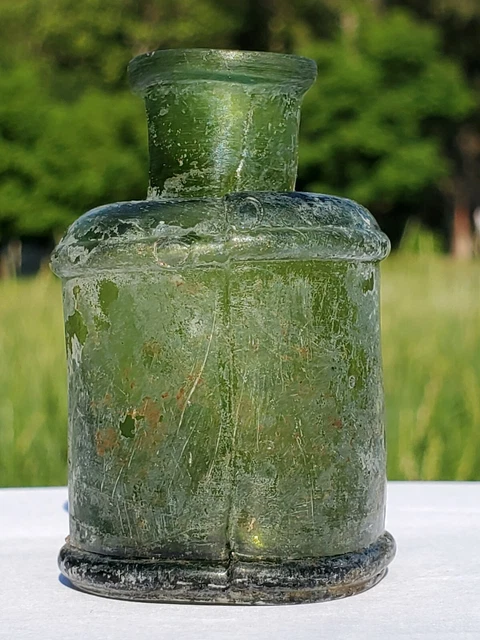 19th Century Royal Inkwell. Original.Antiques Glass.