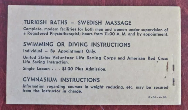 Brooklyn New York Deco St. George Swimming Club c.1938 Membership Ticket Book 2