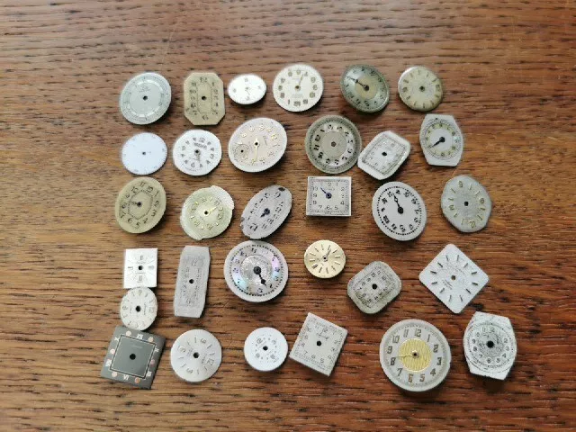 Job Lot of Vintage Watch Dials, Various Sizes, Mixed Lot, Watchmaker #2