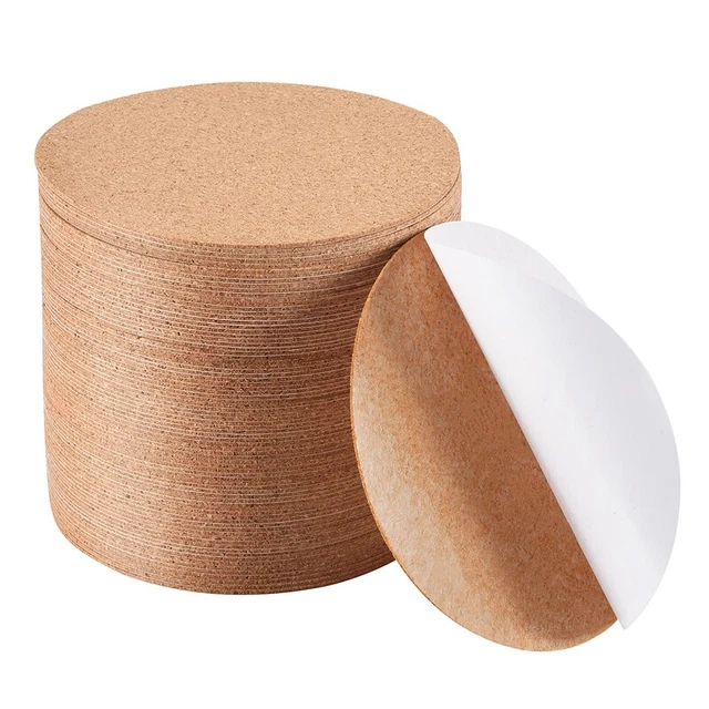 Niejgay 60 Sous-Verres En Liège Adhésifs Ronde - Protection Meubles Et Isolation Thermique