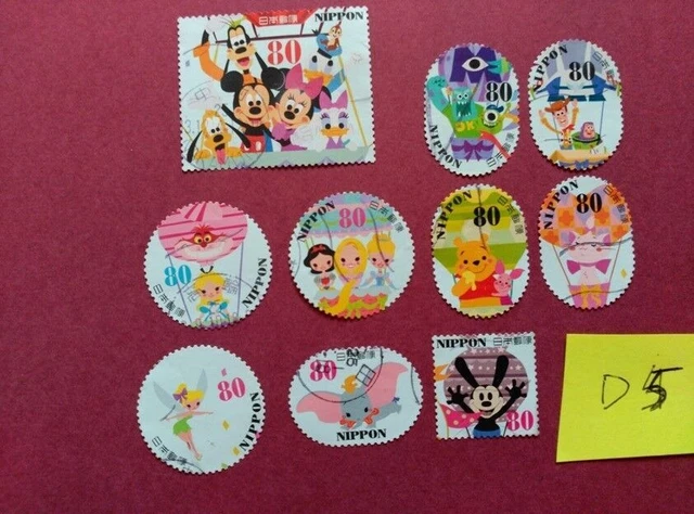 LES PERSONNAGES DE Walt Disney Utilisent Des Timbres Du Japon EUR 10,00