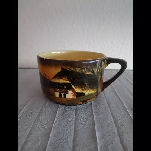 Kaffeetasse Majolika, Schramberg, Schwarzwaldhaus, Handgemalt  Bad Liebenzell