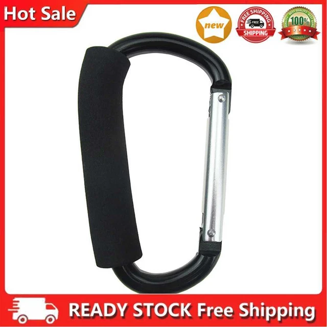 Ganchos para cochecito de bebé mosquetón bolsas de compras clip para cochecito (negro)