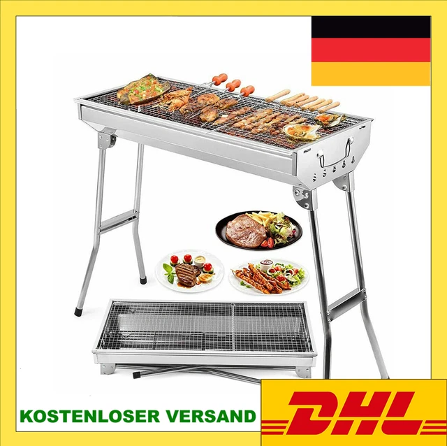 Grill BBQ Holzkohlegrill Klappgrill Camping Standgrill Tragbar Edelstahl