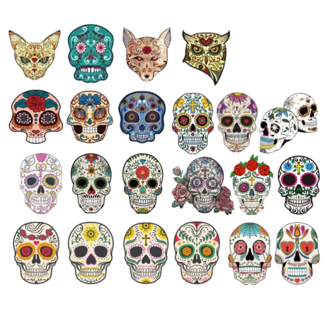 50 Pcs Skull Tattoo Stickers Paper Child Body Halloween Face Decor Party Favor