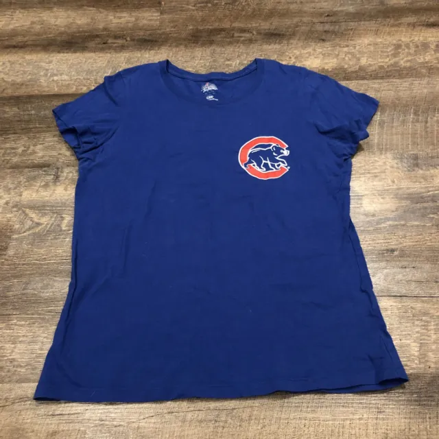 Kris Bryant Chicago Cubs Shirt Large Blue Baseball Jersey Womens Ladies *READ