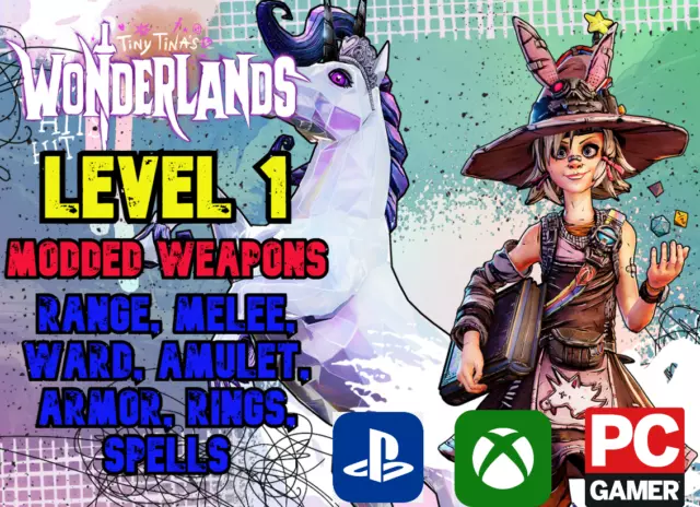 Tiny Tina's Wonderlands LV.1 GODMODE Waffen PLAYSTATION XBOX PC JETZT MODIFIZIERT