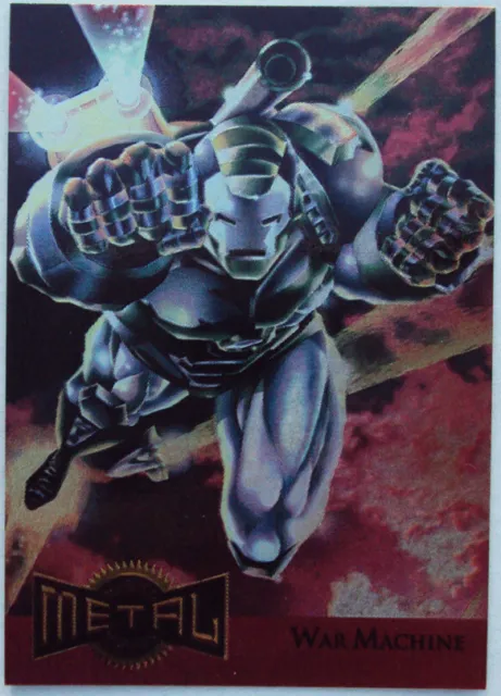 Fleer Marvel Metal 1995 MCU Card War Machine Blaster 17 of 18
