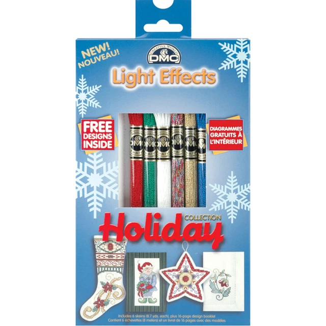 Paquete de hilo dental DMC Light Effects 8,7 yardas 6/paquete-Vacaciones -317WPK4