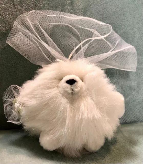 Russ Berrie White Bear Bride Veil Plush Soft Toy Vintage Luv Pets