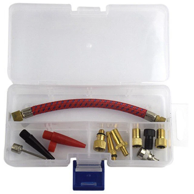 12Pcs/Set Airbed Pump Hose Adapter Nozzle  Air Hose Inflating Needles Bike X4