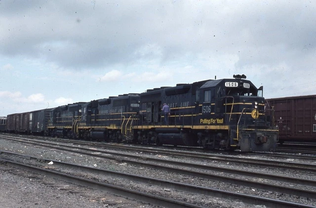 SCL SEABOARD COAST LINE Railroad Train Locomotive 1506 Original 1976 Photo Slide