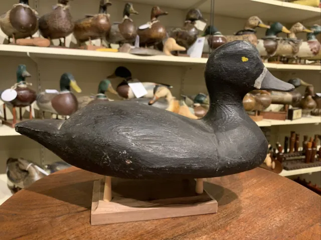 Vintage Bluebill Drake  Duck Decoy Original Paint Unknown Carver Ontario? Folky