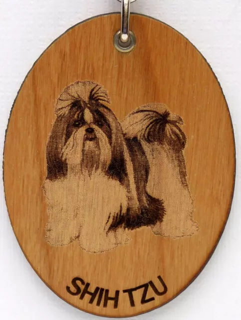 Shih Tzu Wooden Key Chain