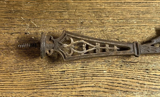Antique Ornate Iron Bird Cage Hook With Parrot, 8 1/2” Long 2