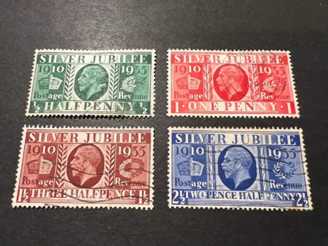 GB KGV 1935 Silver Jubilee Set of 4 SG453 - SG456 - Used........Free UK Postage