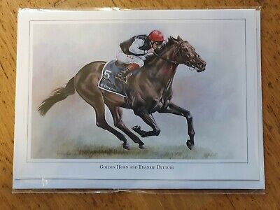Golden Horn and Frankie Dettori greetings card Horse racing card RACEHORSE races